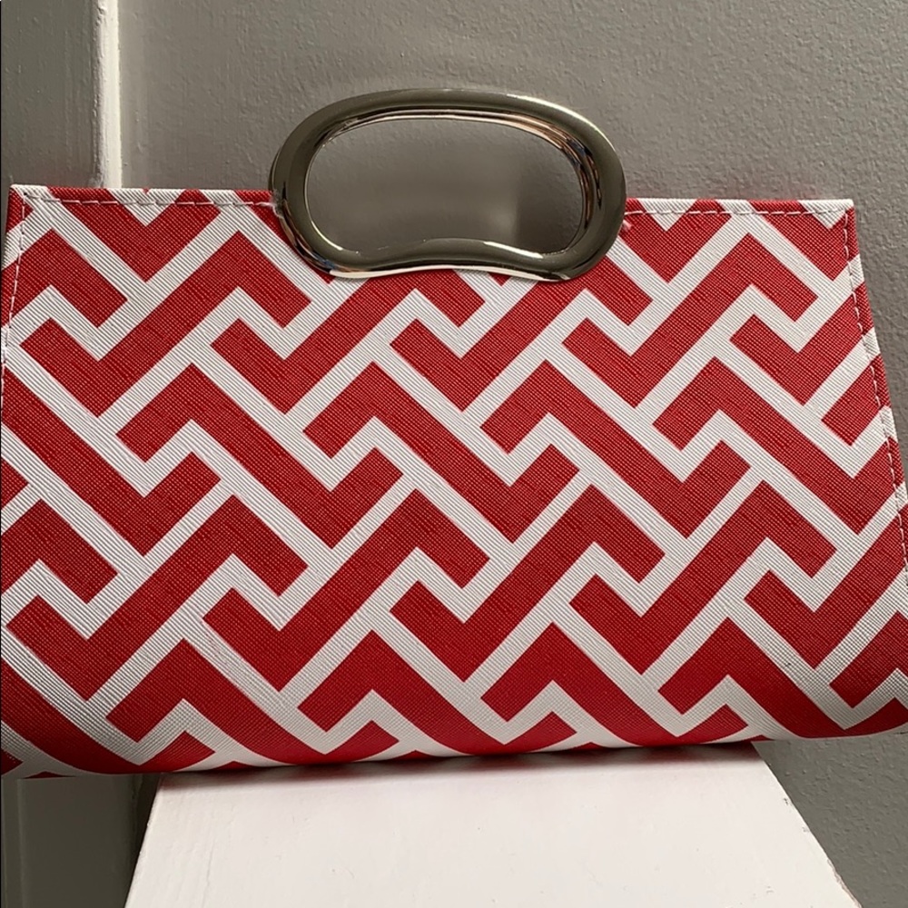 Beautiful red and white clutch